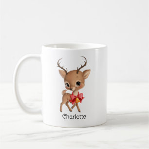 Süßes Baby-Rentier personalisiertes Weihnachten Ki Kaffeetasse
