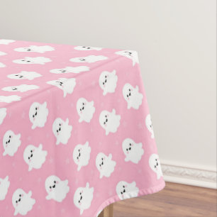 Süßes Baby Rosa Geister-Muster – Halloween-Design Tischdecke
