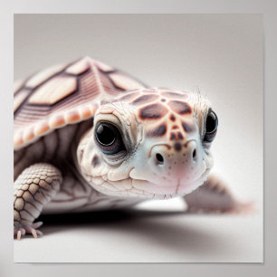 Süßes Baby-Schildkröten-Porträt   Quadratisches 1: Poster
