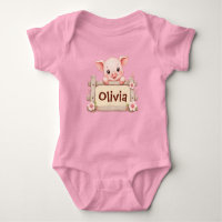 Süßes Baby-Schwein personalisiertes Baby-Body