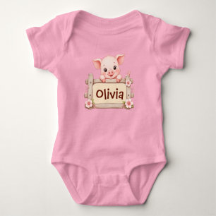 Süßes Baby-Schwein personalisiertes Baby-Body Baby Strampler