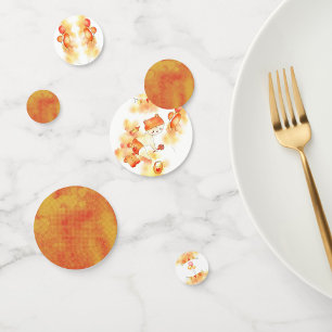 Süßes Baby & Spielzeug Orange Aquarell 1. Geburtst Konfetti