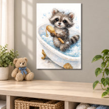 Süßes Baby-Waschbär in Schaumbad