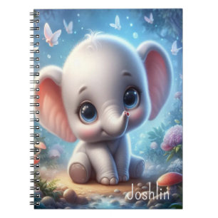 Süßes Baby Weißes Elefant Spiral Notizbuch  Notizblock