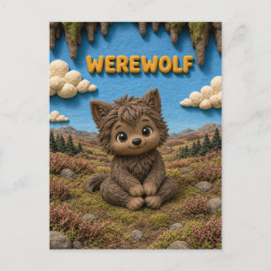 Süßes Baby-Werwolf, Mythisch Postkarte
