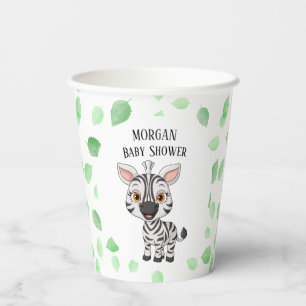 Süßes Baby Zebra Reist Dschungel Safari Baum Blätt Pappbecher