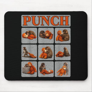 Süßes Babyäffchen namens Punch-Shirt Punch-Affe Mousepad