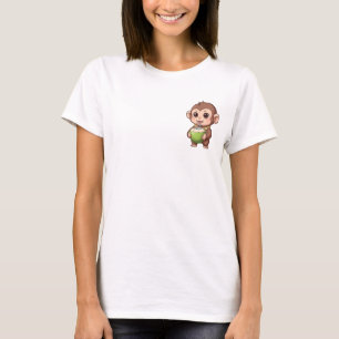 Süßes Babyäffchen trinkt frisches Kokoswasser T-Shirt