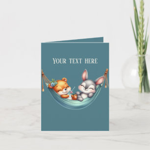 Süßes Babybärchen Häschen Text hinzufügen für jede Karte