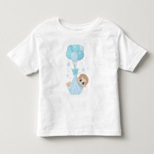 Süßes Babyboy mit Blauem Luftballons T-Shirt   Ado