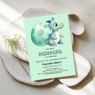 Süßes Babydinosaurier mit seinem Ei Baby Shower Einladung