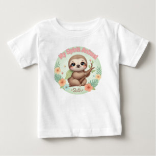 Süßes Babyfaultier "Mein Seelentier" Hübsche Blume Baby T-shirt