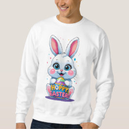 Süßes Babykaninchen hält Osterei - Frohe Ostern! Sweatshirt