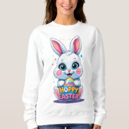 Süßes Babykaninchen hält Osterei - Frohe Ostern! Sweatshirt