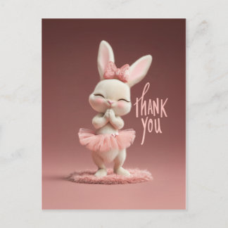 Süßes Babykaninchen im rosa Tutu Danke Postkarte