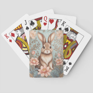Süßes Babykaninchen Pastell Blumen Spielkarten