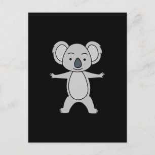 Süßes Babykoala mit einem Lächeln, das aufrecht st Postkarte