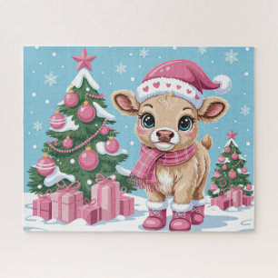 Süßes Babykuh Rosa Weihnachten