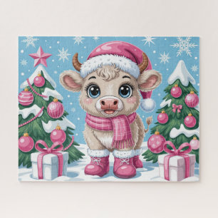 Süßes Babykuh Rosa Weihnachten