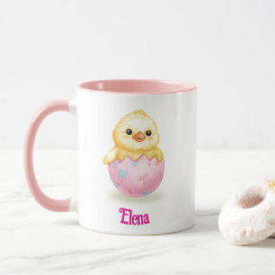 Süßes Babyküken Aquarell Ostern Personalisierter N Tasse