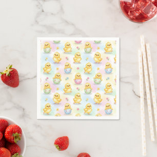 Süßes Babyküken Aquarell-Ostern Serviette
