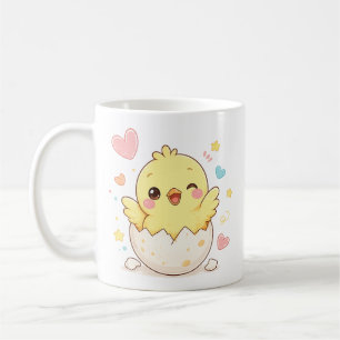 Süßes Babyküken schlüpft aus dem Ei personalisiert Kaffeetasse