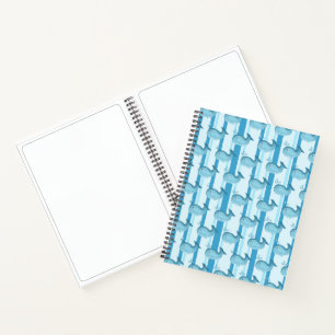 Süßes Babywal Blau Streifen Spiralblock Notizbuch