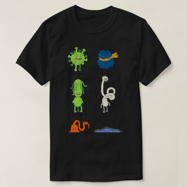 Süßes Bakterium und Viren Grippe E Coli T-Shirt (Design vorne)