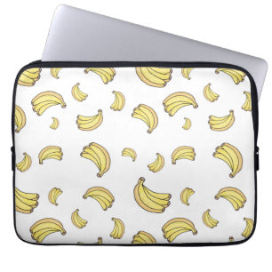 Süßes Bananenmuster Handgezeichnete Banane Ästhe Laptopschutzhülle