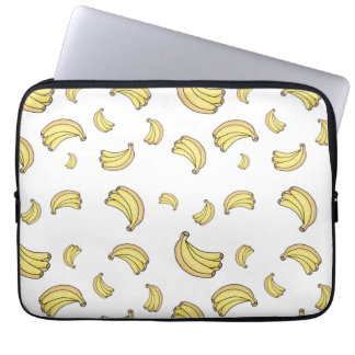 Süßes Bananenmuster | Handgezeichnete Banane Ästhe Laptopschutzhülle