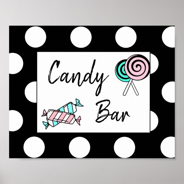 Süßes Bar Wedding oder Babydusche Schild Poster (Vorne)