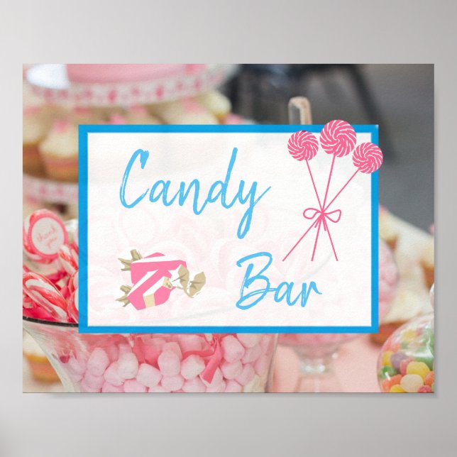 Süßes Bar Wedding oder Babydusche Schild Poster (Vorne)