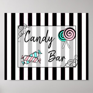 Süßes Bar Wedding oder Babydusche Schild Poster