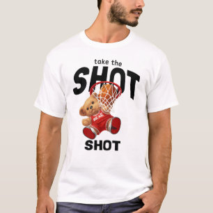 Süßes Basketball-Bär-Slam-Dunk-T-Shirt T-Shirt