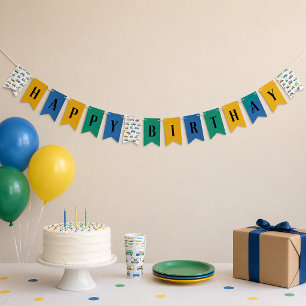 Süßes Bau-Happy-Birthday-Banner Wimpelkette
