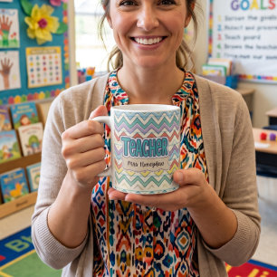 Süßes benutzerdefiniertes Lehrer Retro-Schulmuster Kaffeetasse