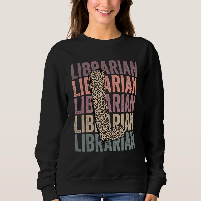 Süßes Bibliothekar-Leben Boho-Leopard-Lehrer-Schät Sweatshirt (Vorderseite)