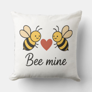 Süßes Bienen-Paar „Bee Mine“ Lieblings-Wurfkissen Kissen