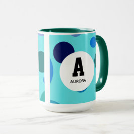Süßes Blasen-Design mit anpassbarem Namensinitial Tasse