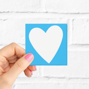 Süßes blau-weißes Herz Post-it Klebezettel