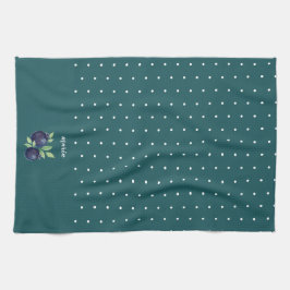 Süßes Blaubeeren Wasserfarben Handlackiert Geschirrtuch