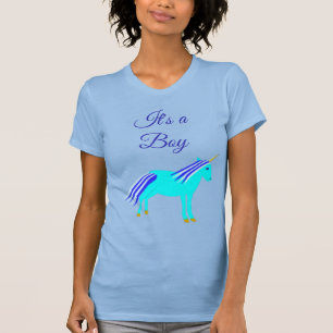 Süßes blaues Baby-Jungen-Einhorn, benutzerdefinier T-Shirt