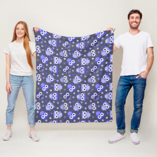 Süßes blaues bunter Eulenmuster Fleecedecke