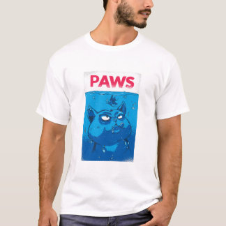 Süßes Blaues Katze „Paws“ Lustiges Katzenliebhaber T-Shirt