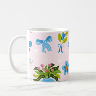 Süßes Blumen-Vase nahtloses Muster Kaffeetasse