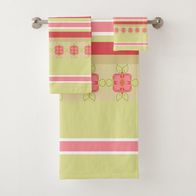 Süßes Blumengeschmack Gemustert Badhandtuch Set (Insitu)