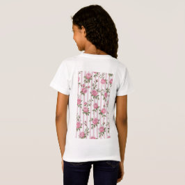 Süßes Blumenkronen-Mädchen Fee in rosa Kleid T-Shirt