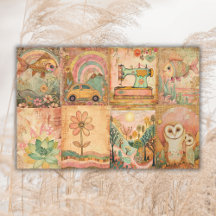 Süßes Boho-Hippie-Aquarell-Junk-Journal 