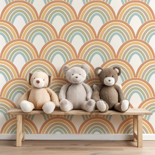 Süßes Boho-Regenbogen-Schuppenmuster Kinder Baby Tapete