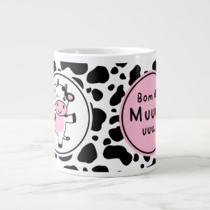 Süßes „Bom Dia Muuuuu“ Kawaii-Kuh-Design Jumbo-Tasse